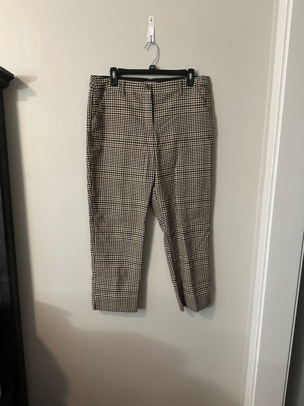 Maurices Houndstooth Cropped Ankle Pants - Black & Cream